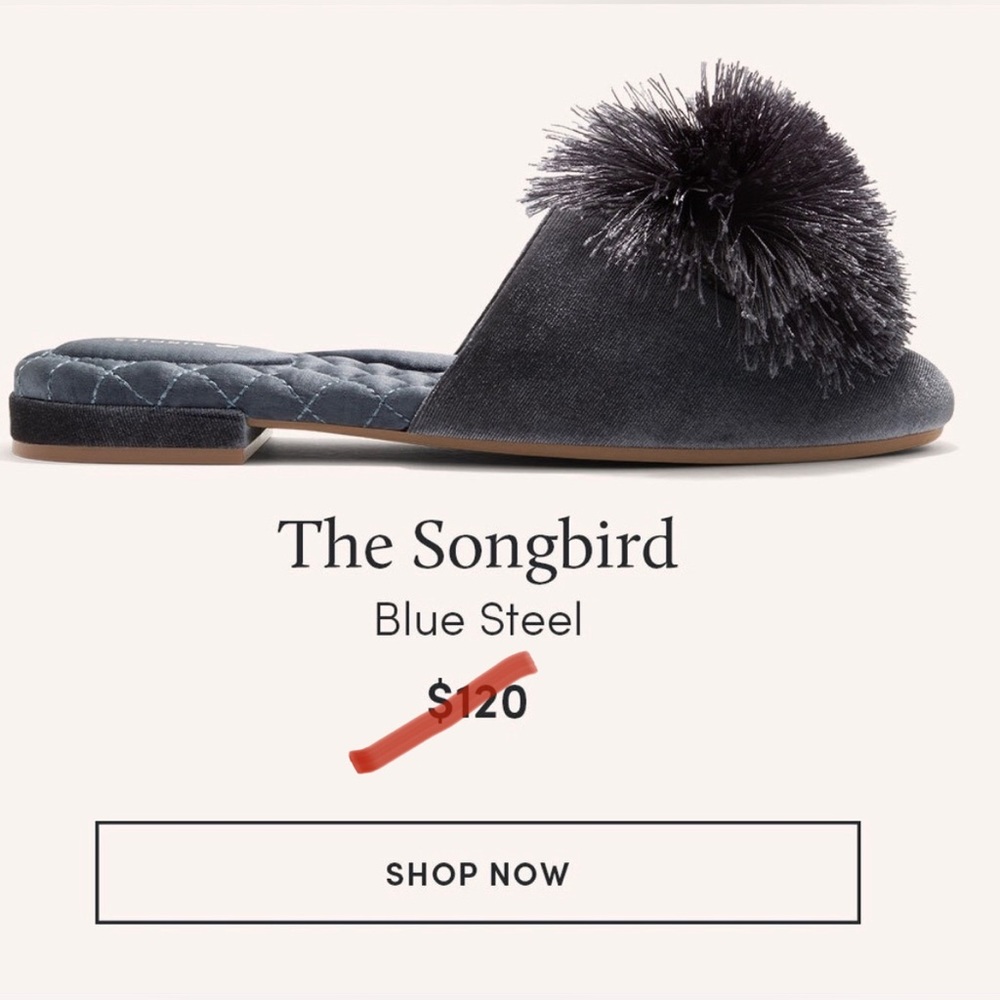 NEW Birdies Blue Velvet Songbird Flats